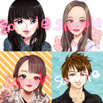 お写真から似顔絵イラストをお作りします あなたもお友達もキャラクターに！ イメージ2