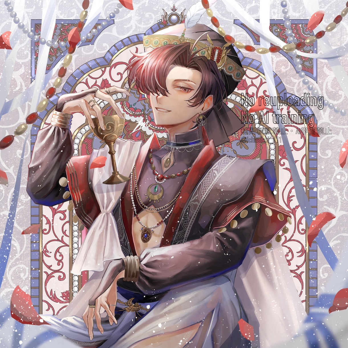 キラキラした豪華な印象の一枚絵を描きます 誕生日イラストや表紙、MVイラストなど幅広く対応いたします イメージ2
