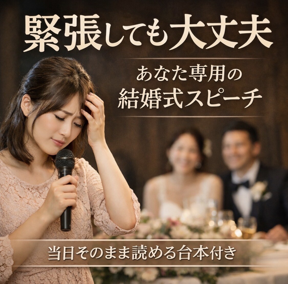 緊張しても大丈夫な“あなた専用スピーチ”を作ります 当日そのまま読める安心の結婚式スピーチ イメージ1