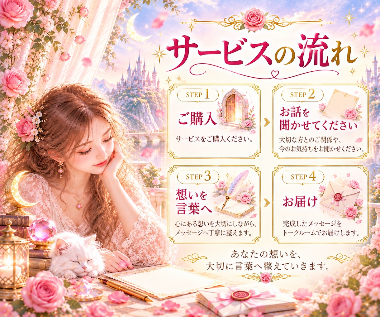 大切な人へ伝えたい想いを丁寧に言葉にします 心にある本当の想いを、あなたらしい言葉へ丁寧に整えます イメージ5