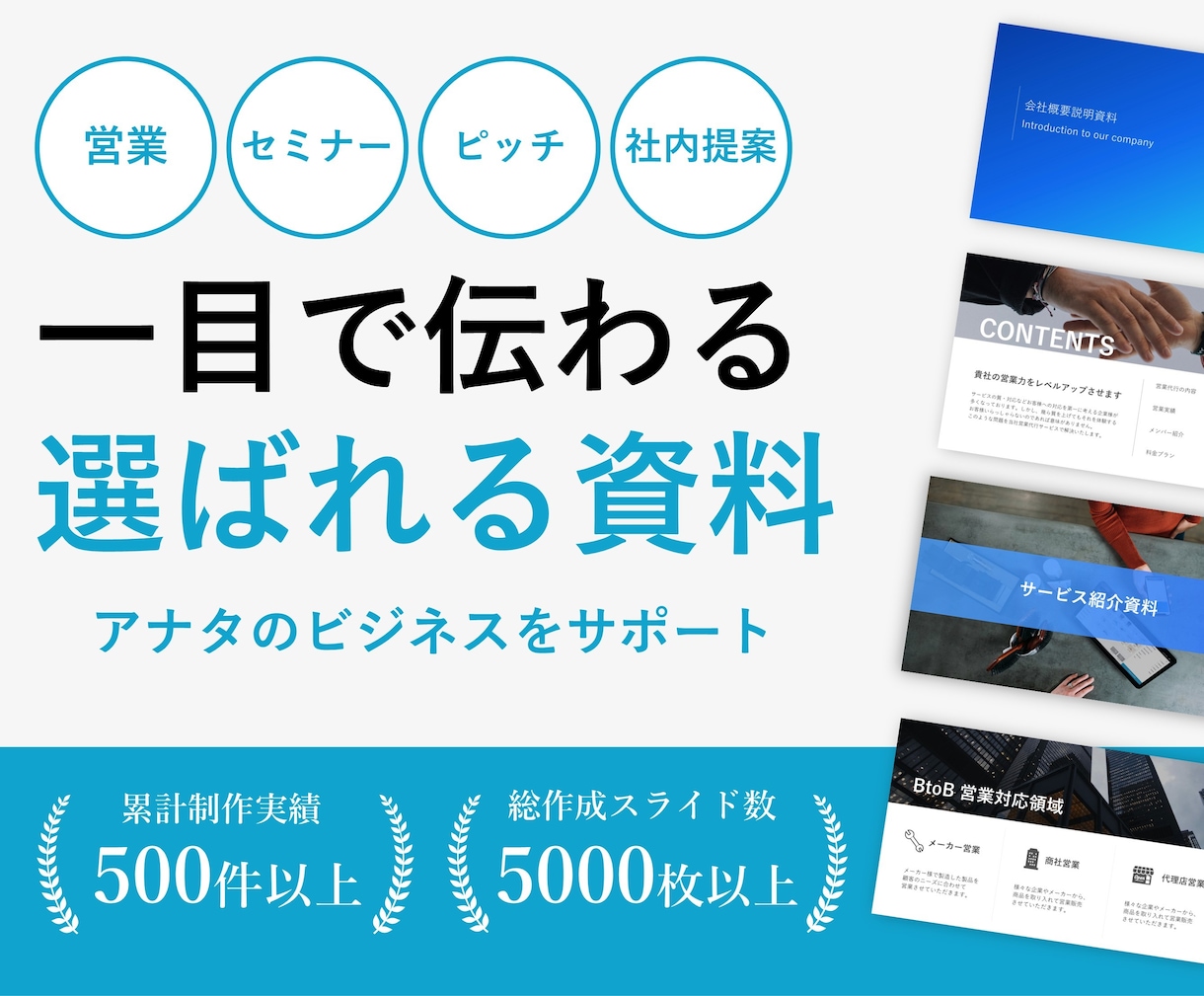 一目で伝わるパワポ資料にブラッシュアップいたします 【累計5000スライド超】あなたの提案が刺さる資料作成 イメージ1