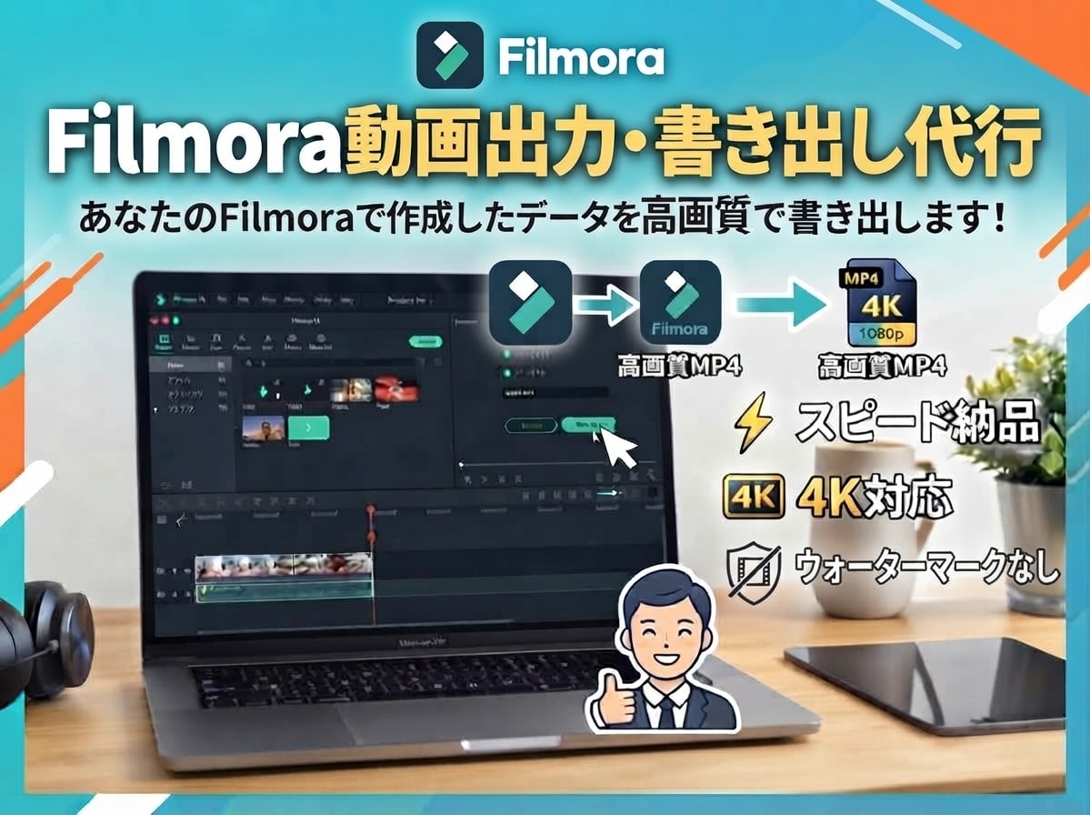 Filmoraで作成した動画データを書き出しします Filmora限定！ウォーターマークなしでデータ納品！ イメージ1