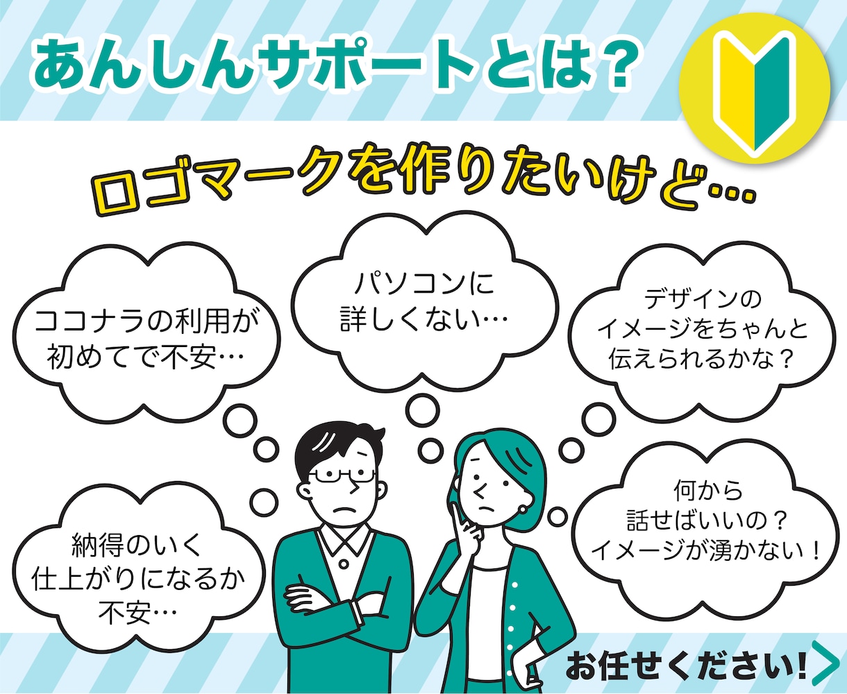 はじめてでも安心！親切丁寧にロゴ制作ます ご依頼が初めてのかた必見！あんしんサポート イメージ2