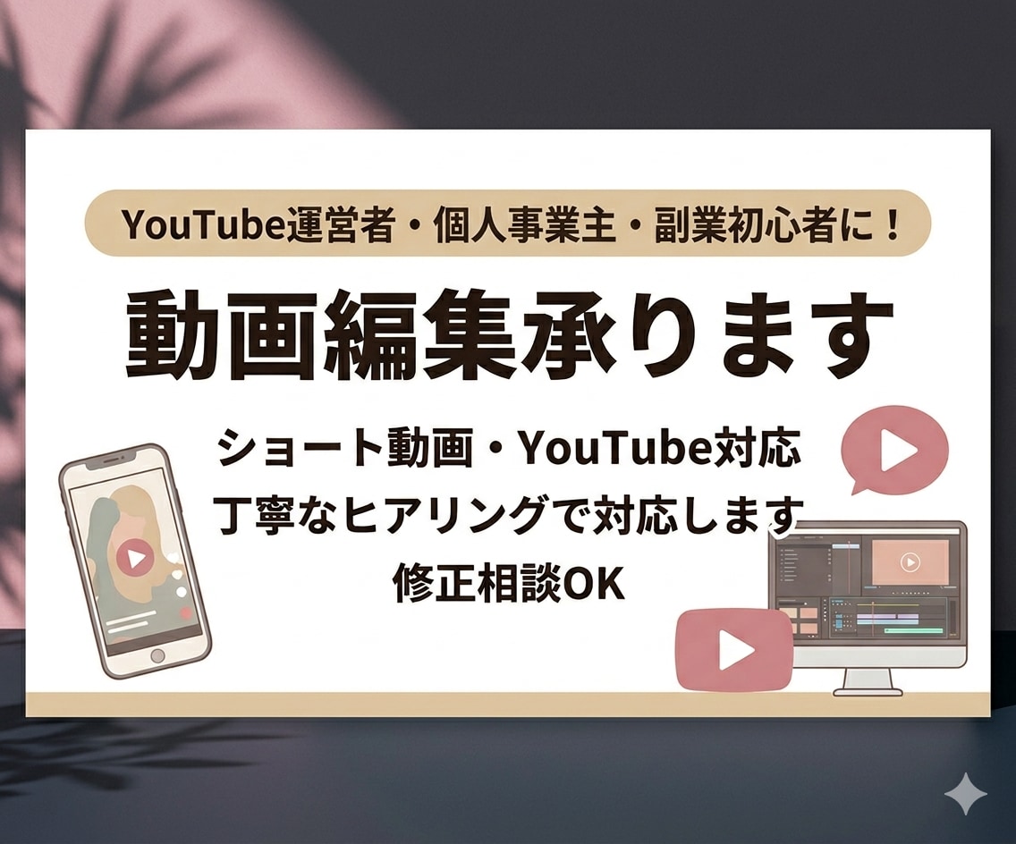 YouTube動画編集承ります 丁寧に寄り添い一緒に動画を作ります！ イメージ1