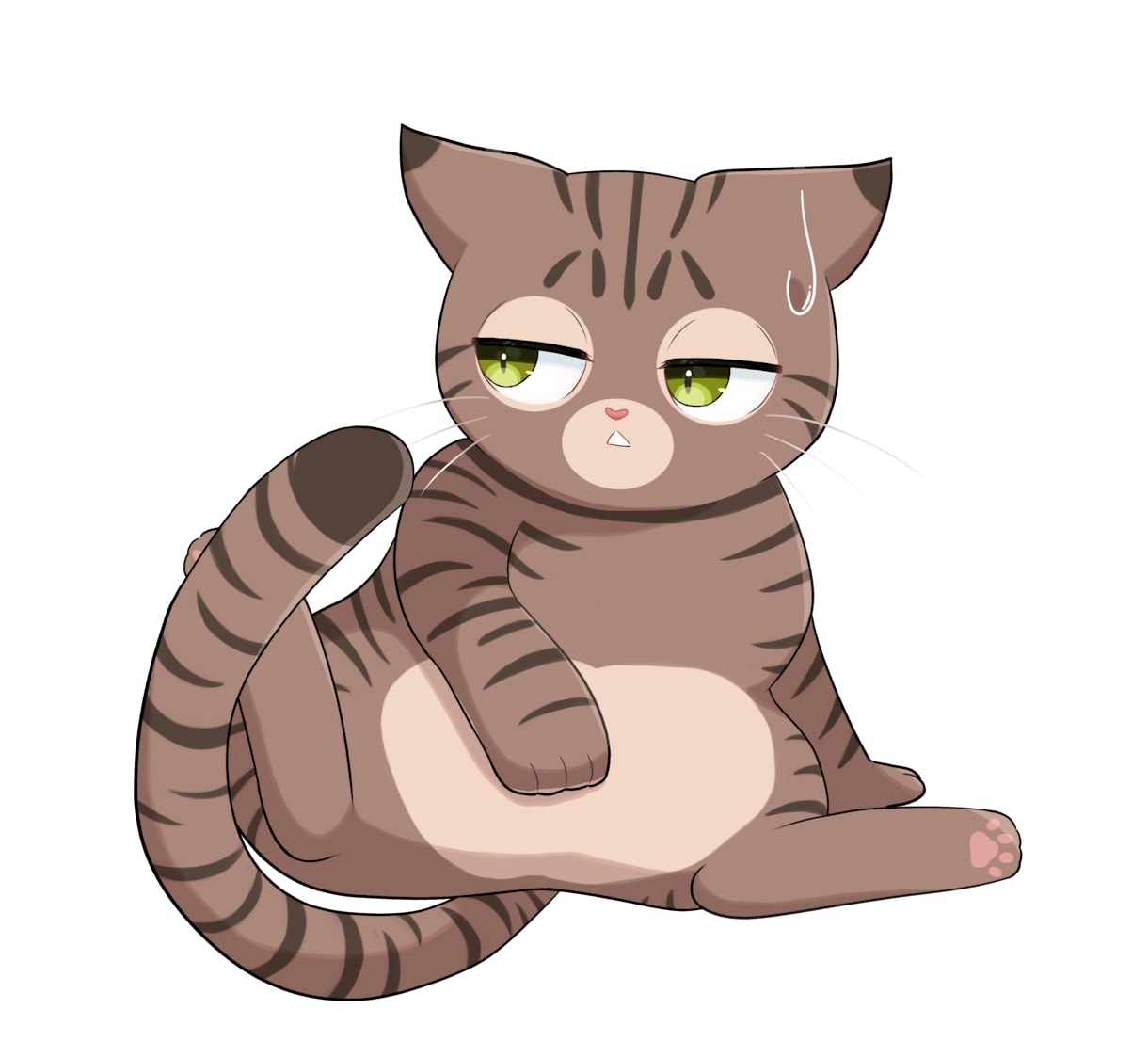 おっさん座りのキジトラ猫のキャラクター販売します 組み合わせ自由！ゲームや動画の素材などに イメージ5