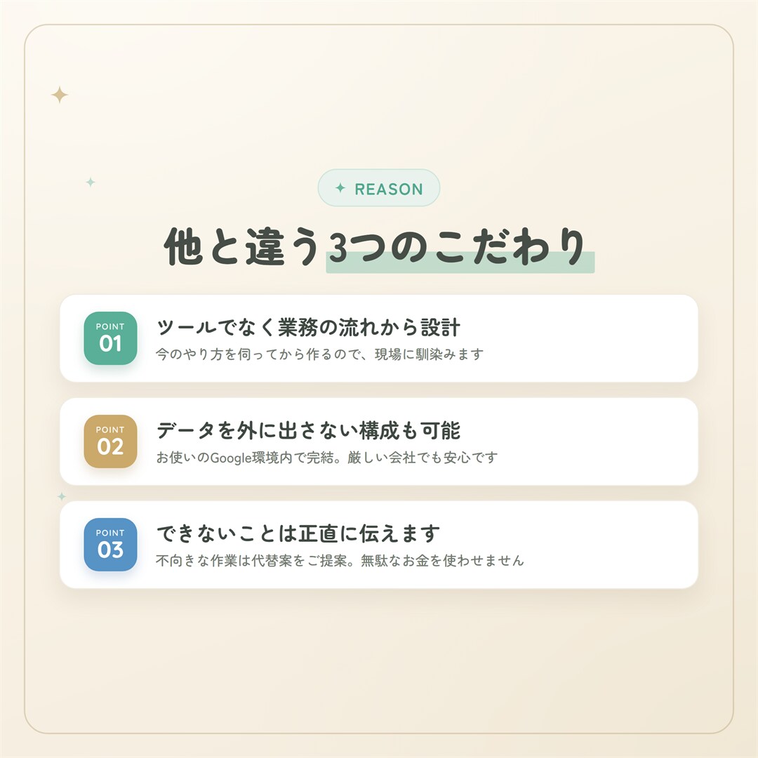 面倒な事務作業を自動化する仕組みを作ります 毎日30分の手作業は年間120時間。取り戻しませんか イメージ2