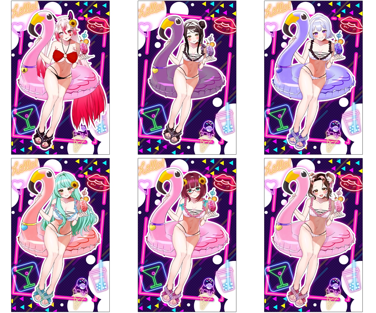 最短当日！IRIAM◎夏の水着イラスト描きます 配信にも！6種の水着から選べる◎キャラを即納でお書きします イメージ8