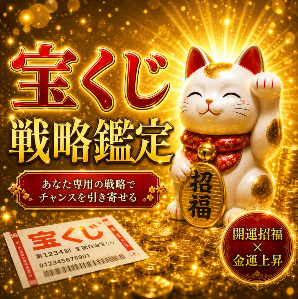 あなた専用の金運・宝くじ運詳細戦略書お届けします これで変わる！購入日・買い方・3年の運気・財運まで徹底鑑定 イメージ1