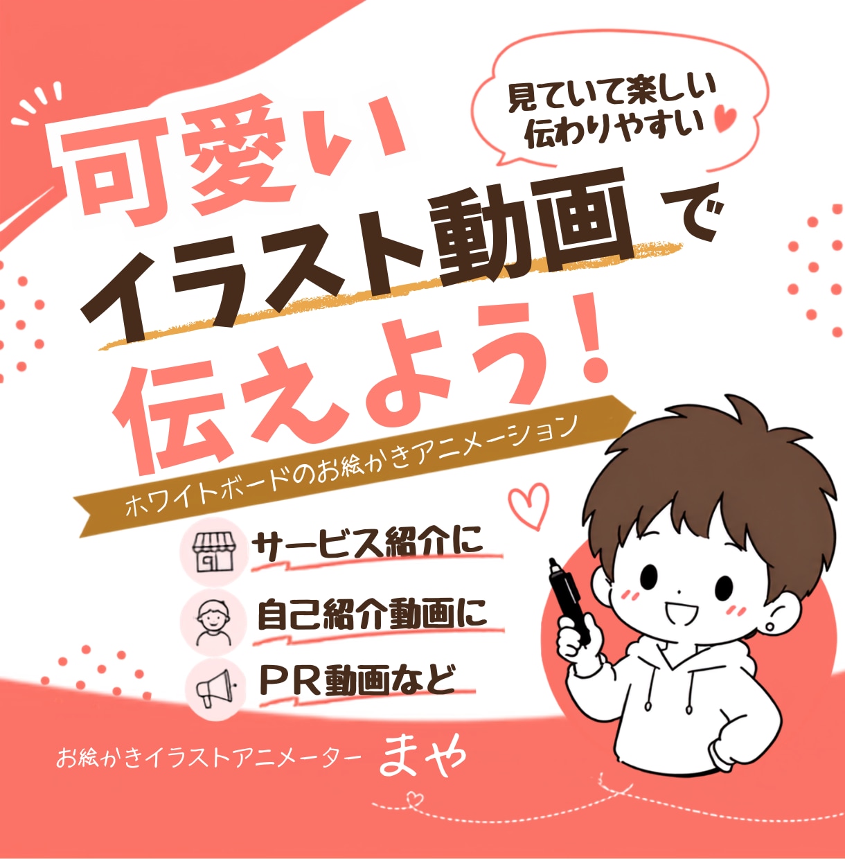 想いを伝える手描きイラストアニメーション作成します 温かみあふれる手描きイラストで差別化！原稿作りもお手伝い！ イメージ1