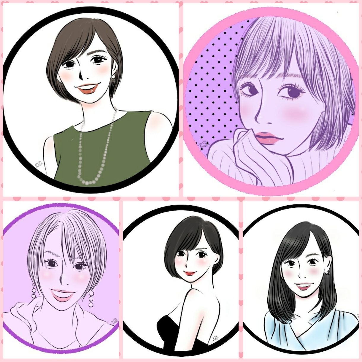 おしゃれさんにオススメします シンプルで目を惹く似顔絵アイコンです(❁´ω`❁) イメージ2