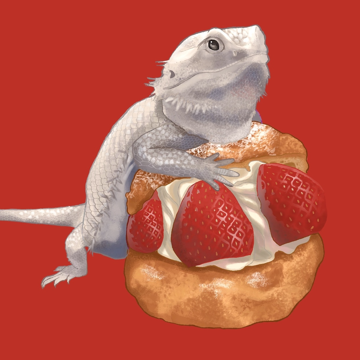 ペット×食べ物のオシャレなイラストを描きます ★猫、犬、両生類、爬虫類など、どんな動物もリアルな質感で★ イメージ3