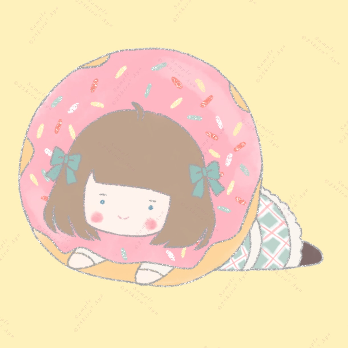 好きなものを取り入れた寝そべりアイコン描きます 絵本のような優しいタッチで心ときめくアイコンに イメージ2