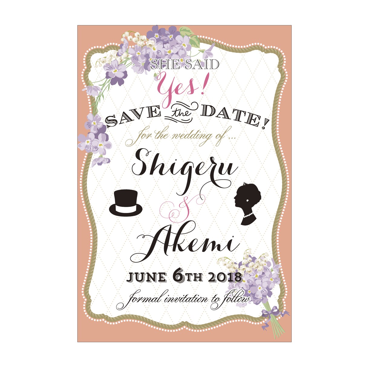 結婚式のお知らせをオシャレに♪作ります カスタムデザインで色も選べるSave the date♡ イメージ3