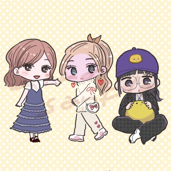 かわいいSD♡イラスト描きます ♡小物やポーズ無料でかわいいミニキャライラスト♡ イメージ1