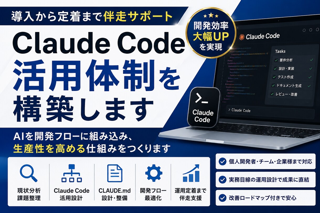 Claude Code活用体制を構築します 個人開発からチーム運用まで徹底支援 イメージ1