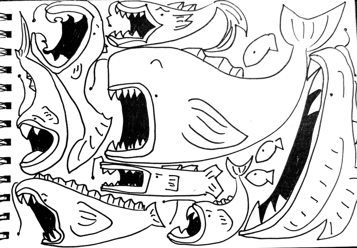 魚専門！僕だけのユニークな魚たちのイラスト描きます 個性豊かな魚たちを架空の魚たちをテーマに1匹も形が被らない！ イメージ3