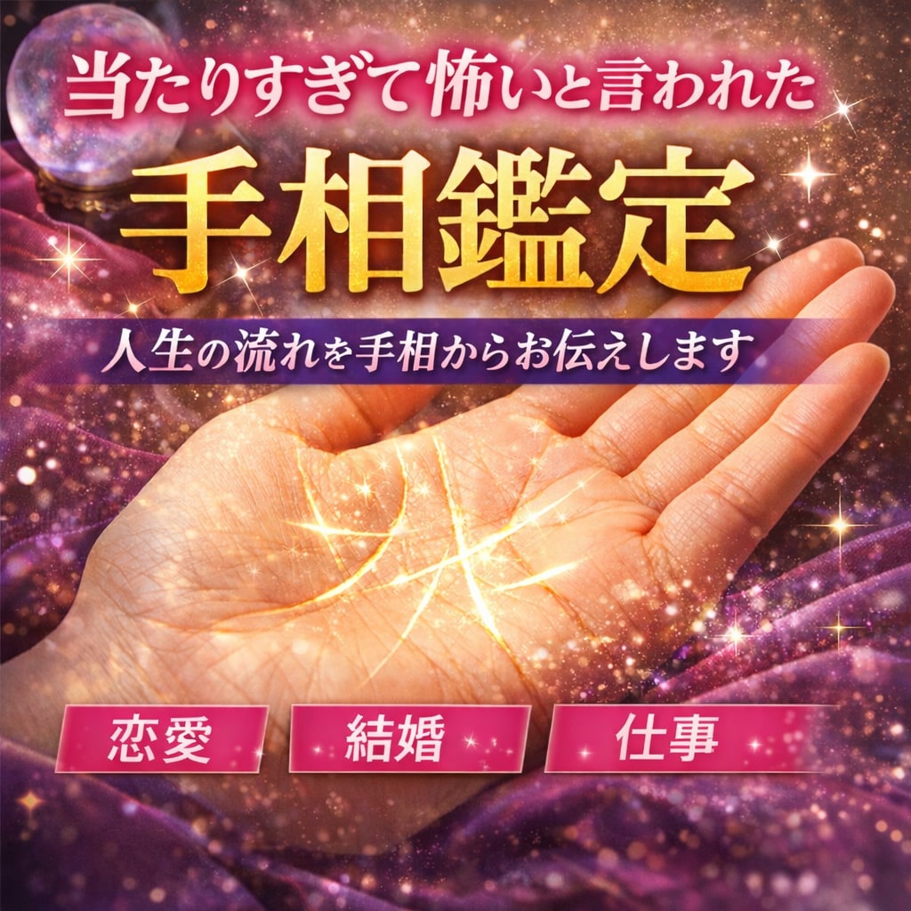 手相鑑定｜あなたの本質を手相で見ます 貴方の性格・恋愛・転機・運命の流れを丁寧に手相鑑定します。 イメージ1