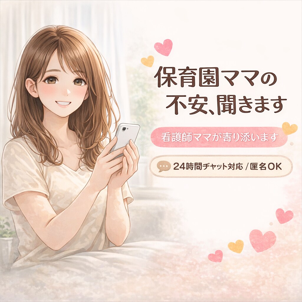 保育園ママの不安、看護師ママがやさしく聞きます アレルギーや体調の不安も相談できます イメージ1