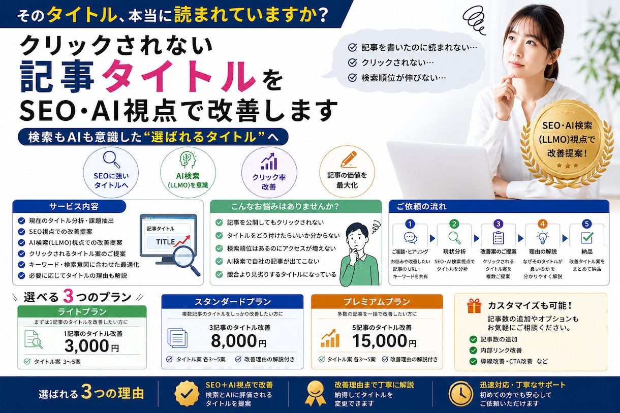 クリックされない記事タイトルを改善します そのタイトル、 読まれていないかもしれません。 イメージ1