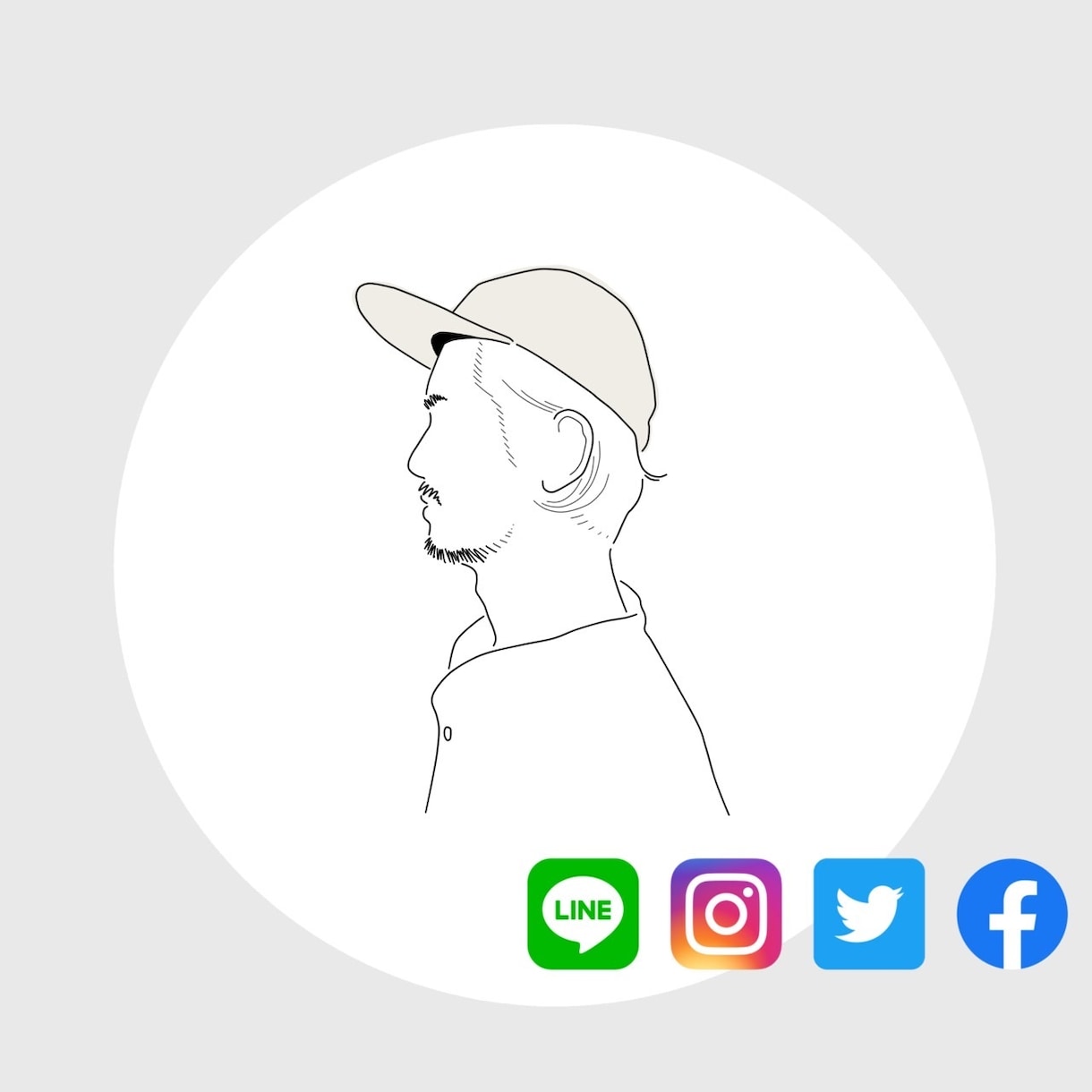 シンプルなプロフィール画像を作ります SNSや名刺にラフで雰囲気のある画像を★ イメージ2