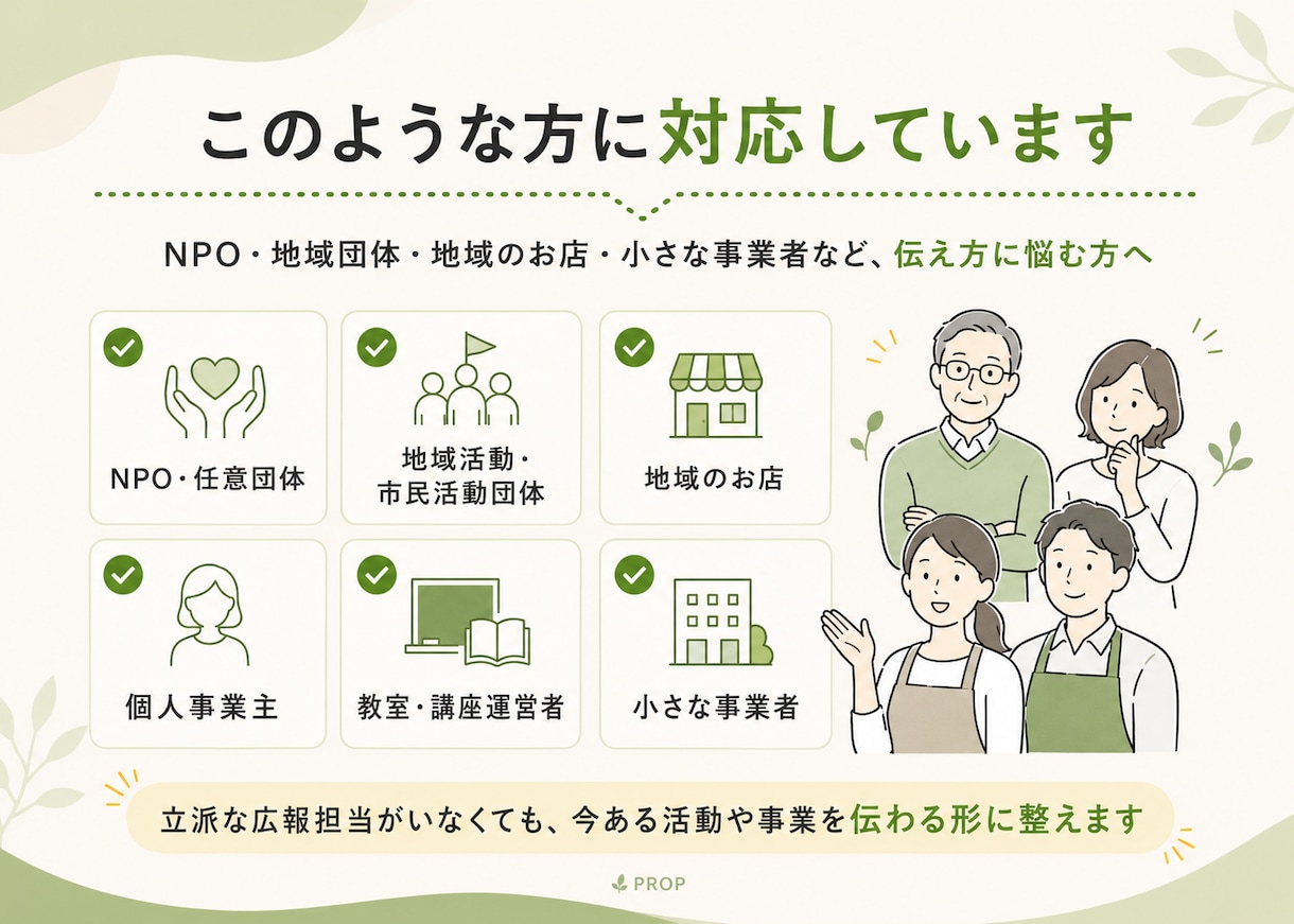 小さな団体・事業の伝え方を整理します SNS・LINE・note・Webに使える発信軸を整えます イメージ4