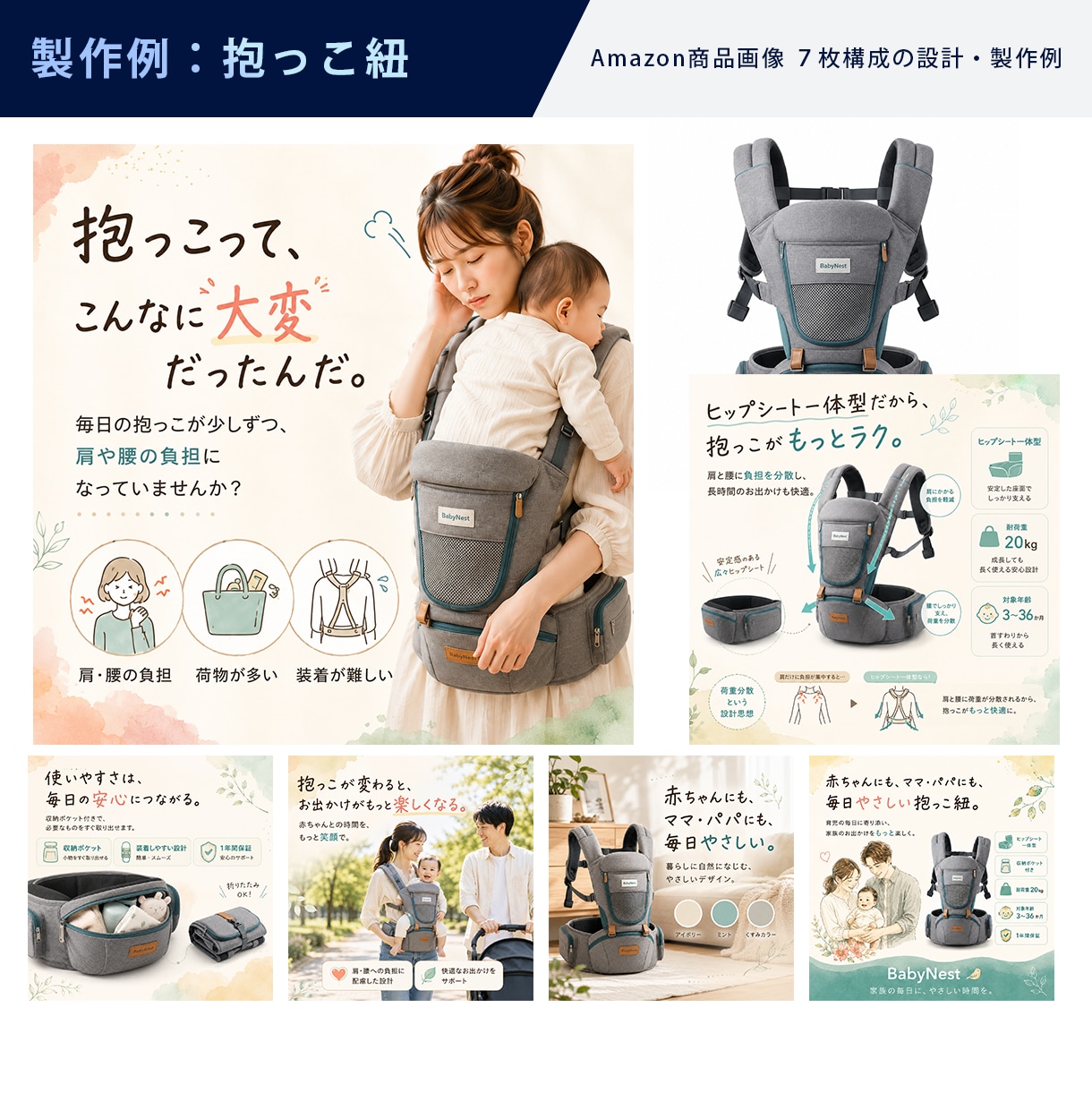 Amazon商品画像7枚を構成から制作します 【購入者目線で設計】何を載せるか分からなくても丸投げOK イメージ5