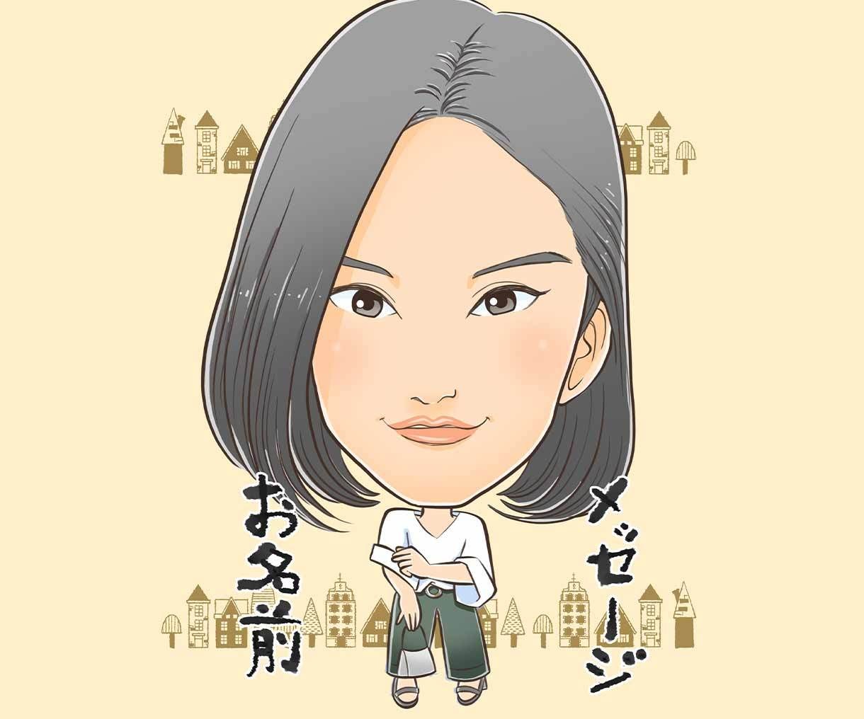 リアル目な絵柄の楽しい似顔絵を描きます 文字入れ・背景付き(無料)であなただけの貴重な似顔絵 イメージ2