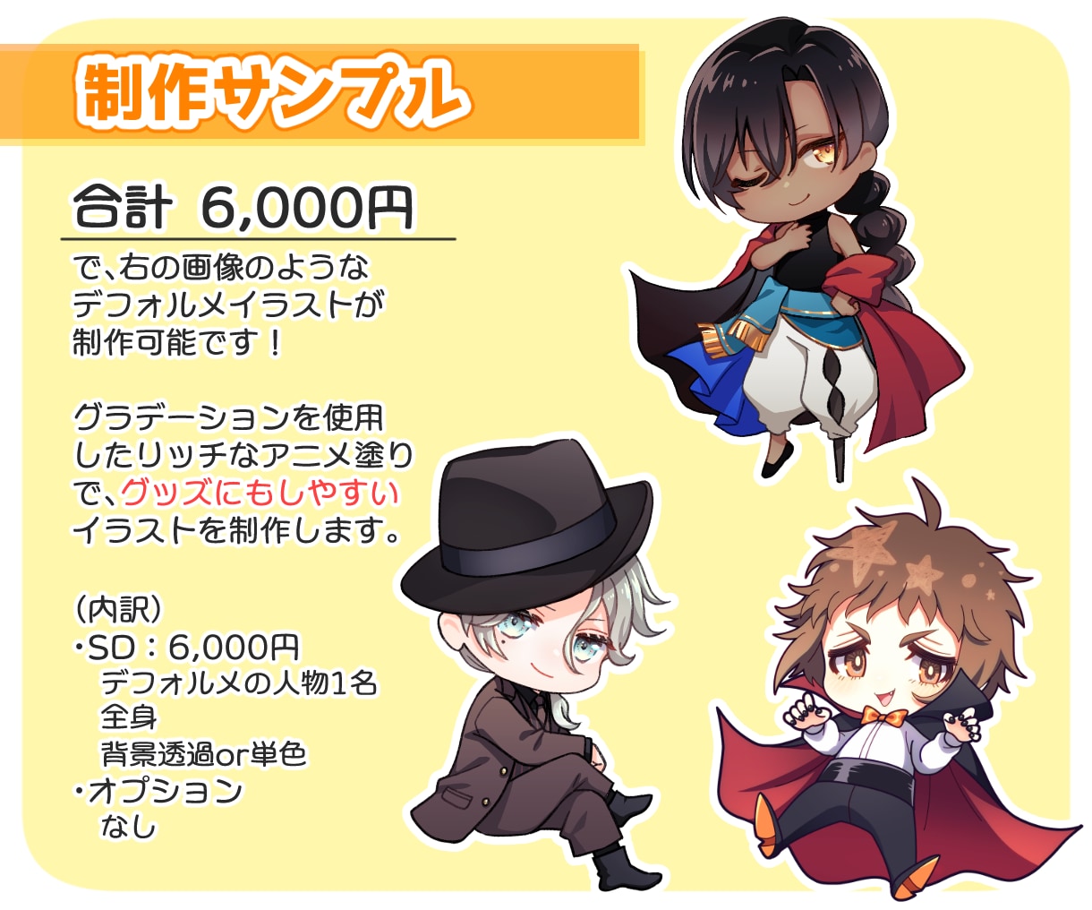 カッコいいアイコンや可愛いSDイラスト制作します イケメン、ショタ、美少女、セクシー系なんでも描きます！ イメージ3