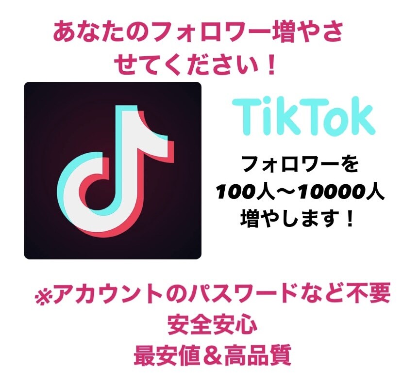 TikTokのフォロワー増やします コスパＮｏ．1TikTokのフォロワーを増えるまで運用します イメージ1