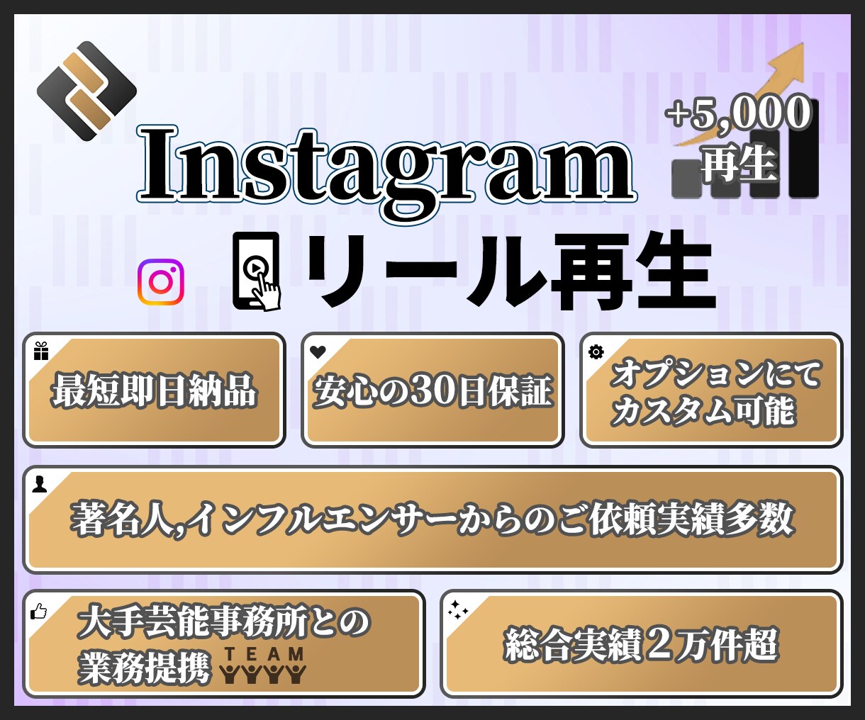 Instagramリール+5000再生増加させます 減少なし☆約120万人の人が参加しているコミュニティで拡散！ イメージ1