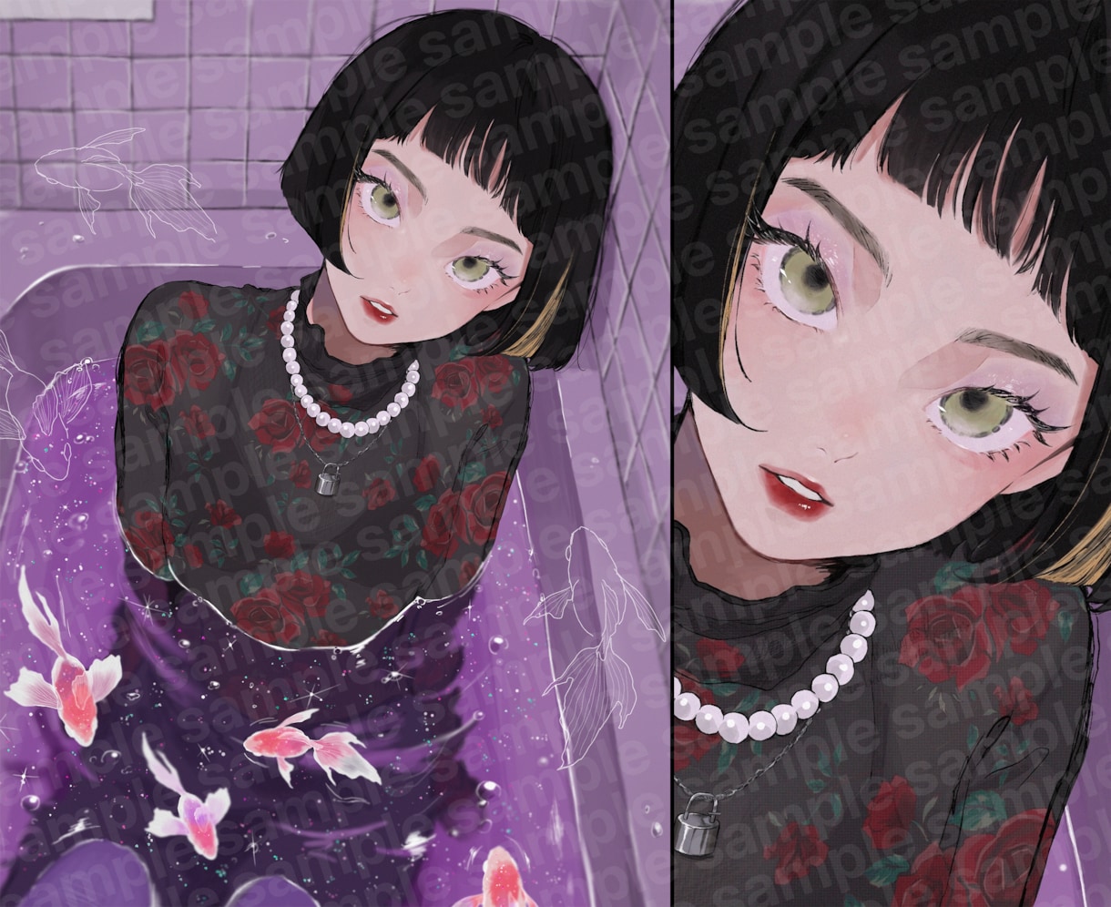 アンニュイで雰囲気のあるイラスト描きます ⭐︎アイコン, サムネイルetc. お気軽にご相談下さい！ イメージ6