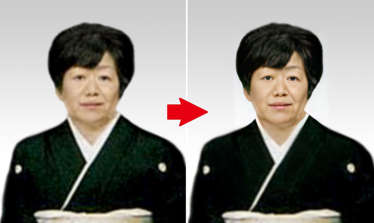 遺影写真のピント修復・画質向上を承ります 大切な遺影写真のピンぼけや画質を修復（無料比較写真作成あり） イメージ3
