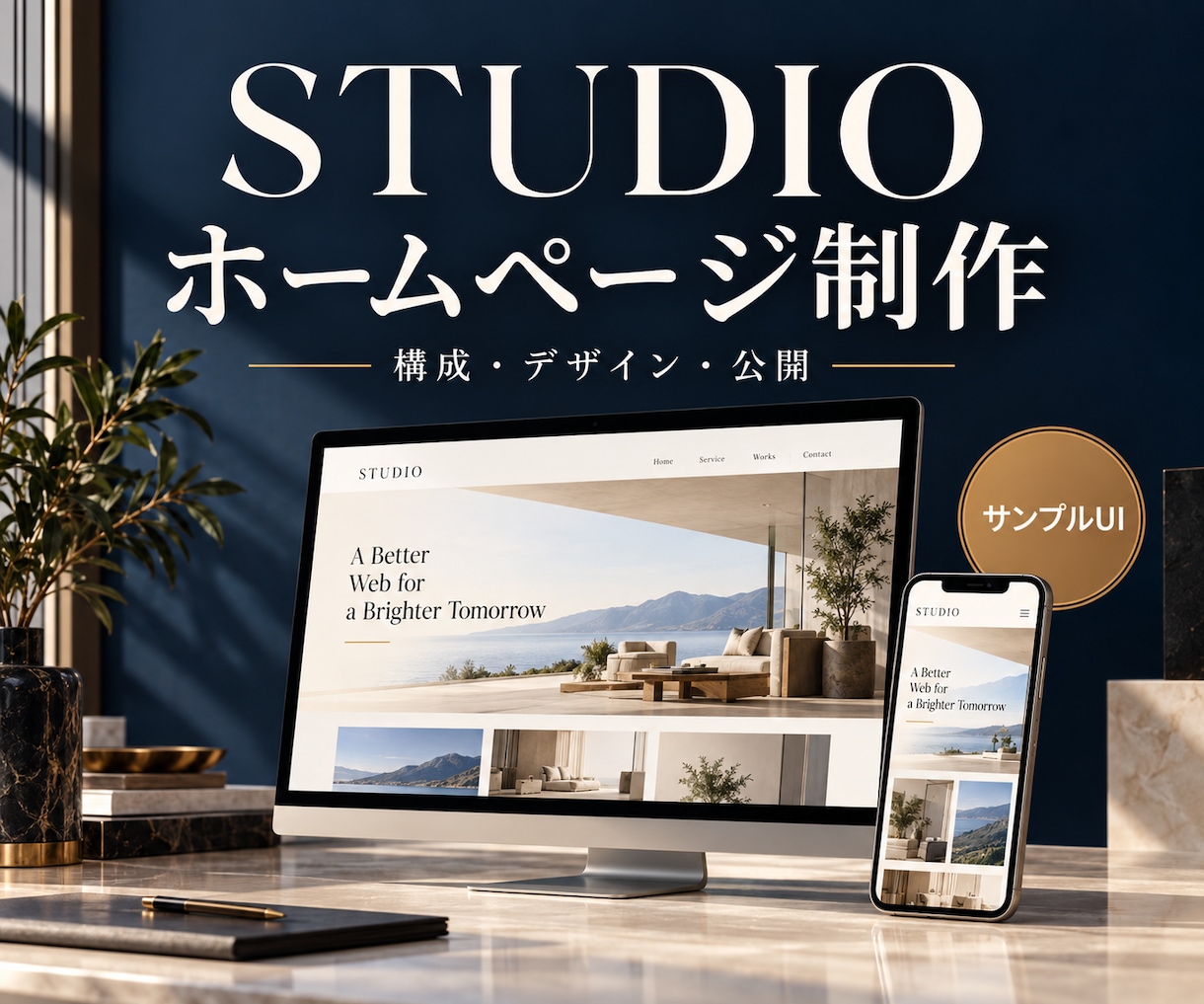 STUDIOで事業の魅力が伝わるHPを制作します 構成・デザイン・スマホ表示・公開まで対応 イメージ1