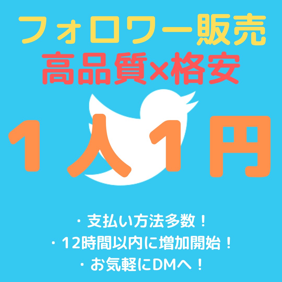 格安＆良質！Twitterフォロワー増やします 1人1円以下！料金表に記載してない人数も受付可能です！