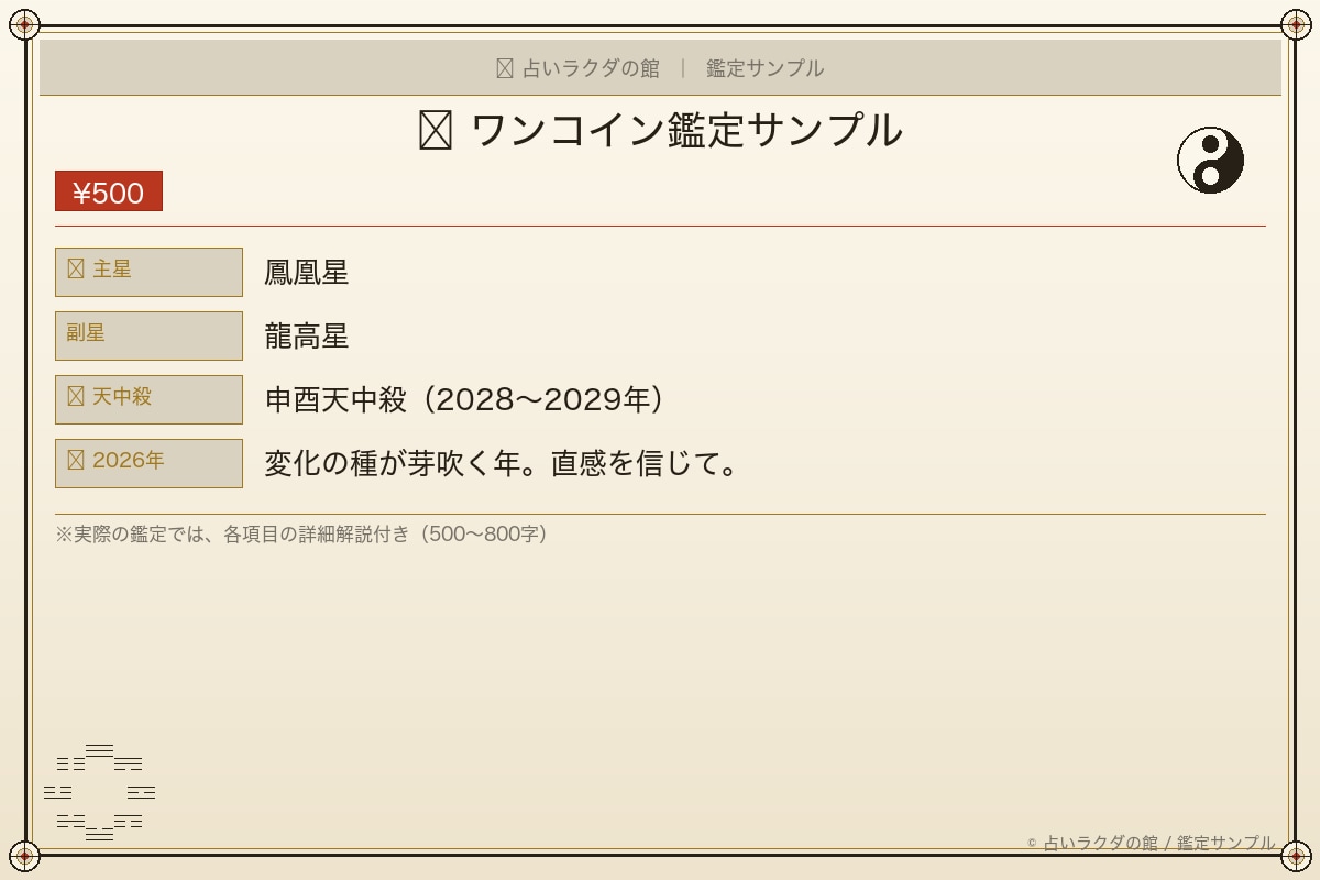 転職していい年？算命学で仕事運を鑑定します 先着10名¥500｜算命学歴15年が適職・転職時期を鑑定 イメージ3