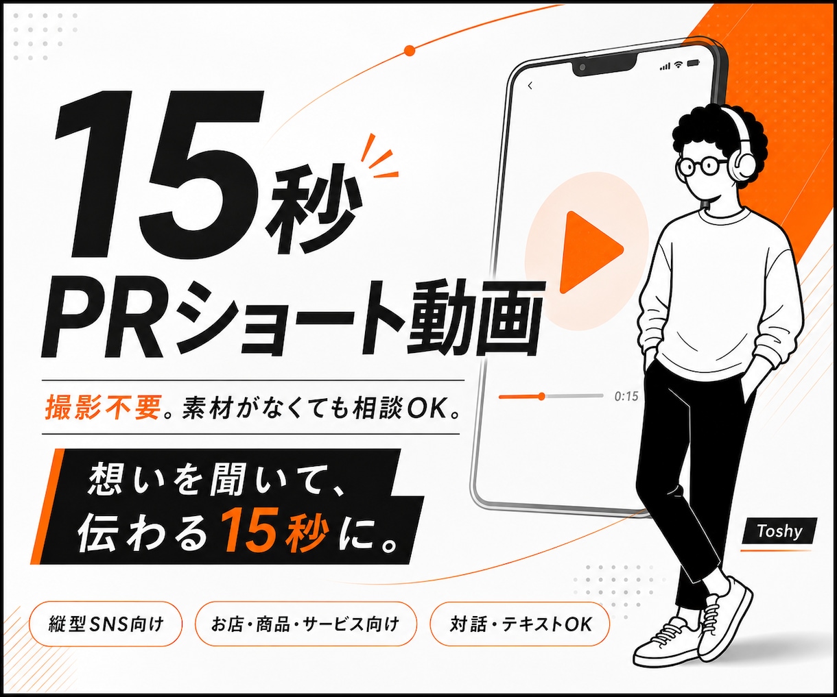 あなたの想いを聞き、ショートのPR動画にします 対話やテキストであなたの想いを聞き、伝わる動画にします イメージ1