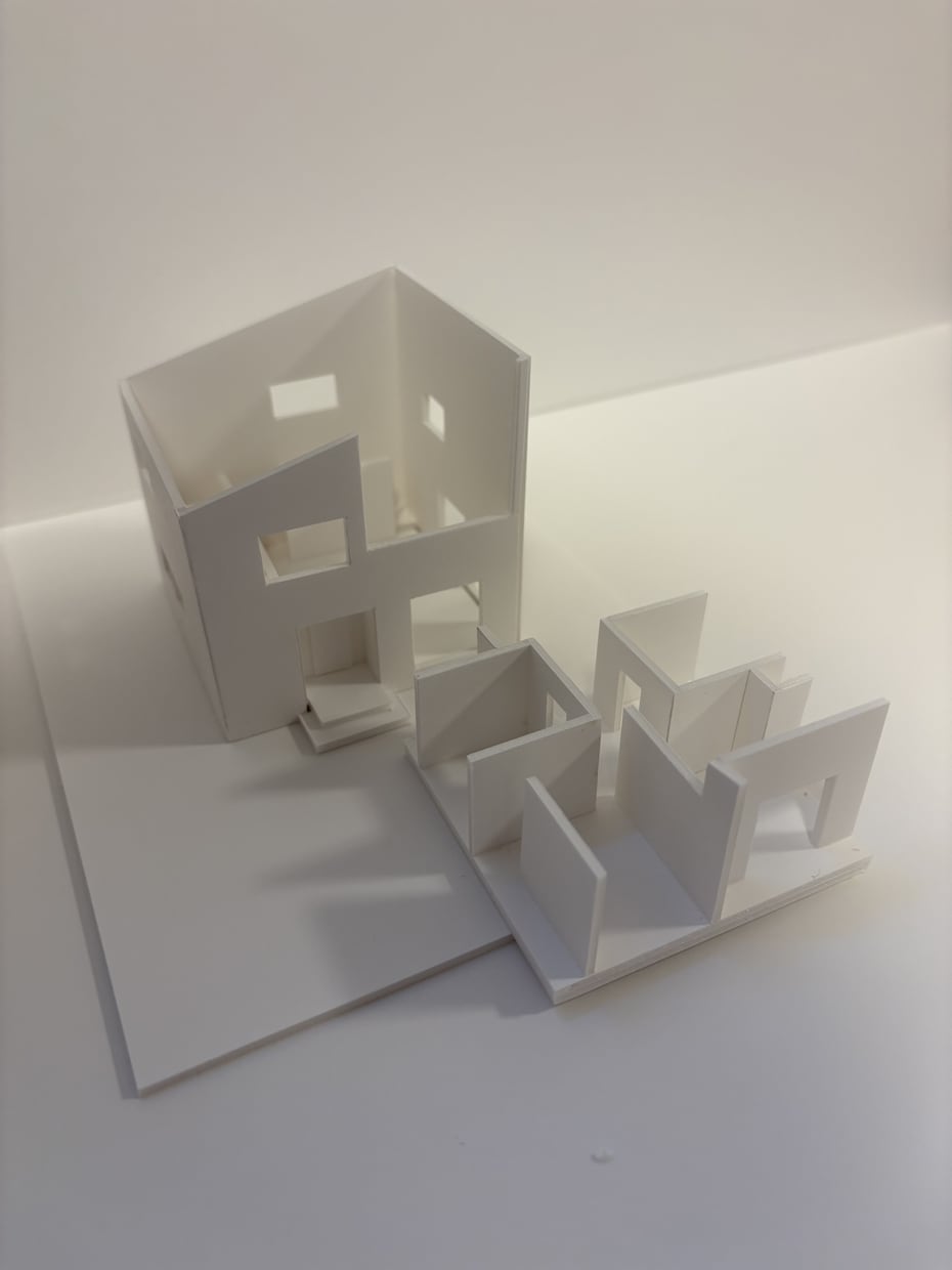 1/100の住宅白模型を制作致します 建築設計事務所に勤務した女性二級建築士が制作します。 イメージ4