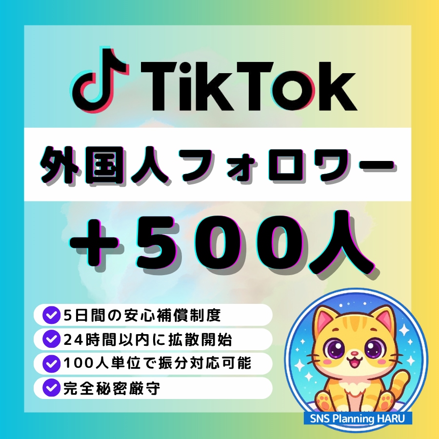 TikTokのフォロワー+500人増加します TikTokフォロワー✅5日間保証付き｜振分可 イメージ1