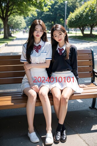 公園のベンチに座る女子高生の写真を販売します 実写では撮影が難しい公園のベンチに座る女子高生のAI写真販売 イメージ1