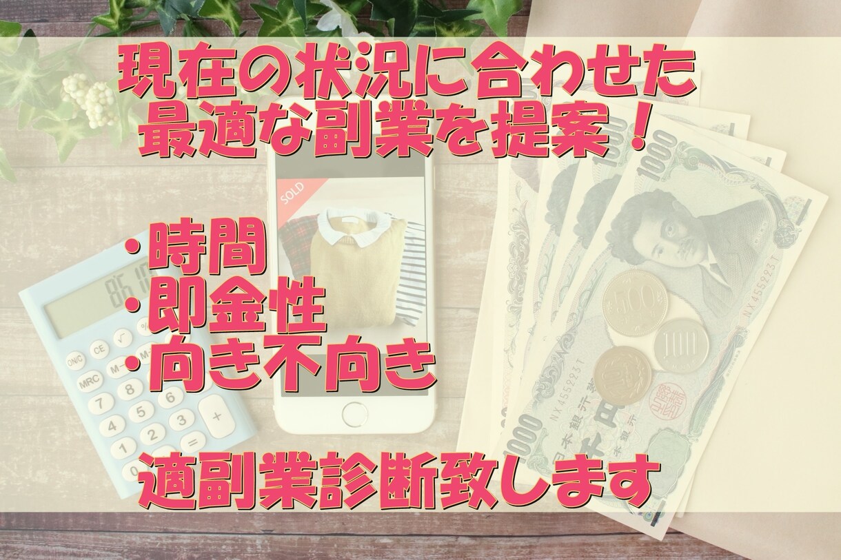忙しいアナタでもデキる副業を紹介します 時間と場所を選ばない副業で大きく稼ぐ可能性を提供！ イメージ1