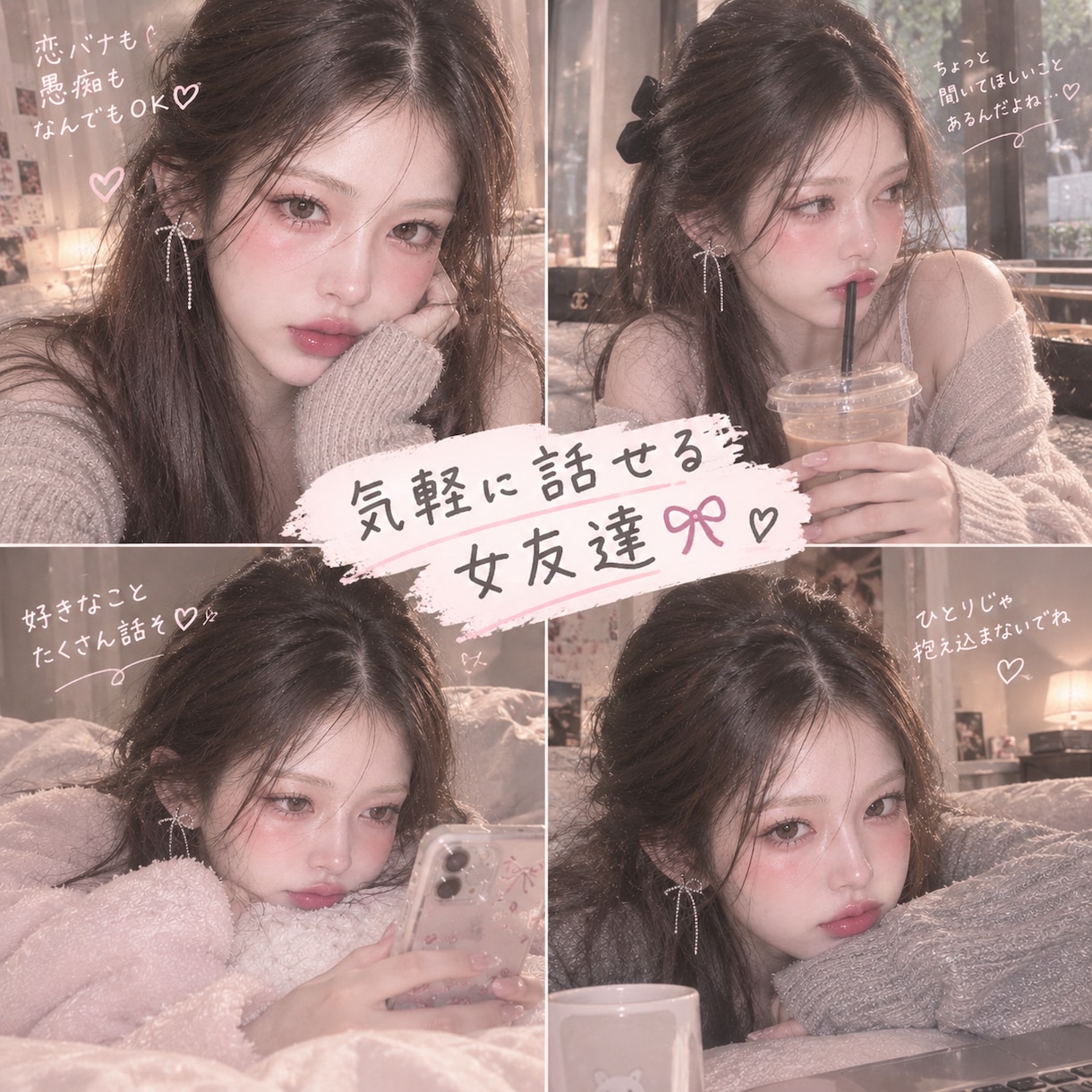 1週間気軽にチャットでお喋り出来ます 恋バナ秘密の話も大歓迎♡ココロをきゅるるんと軽くする女友達 イメージ1