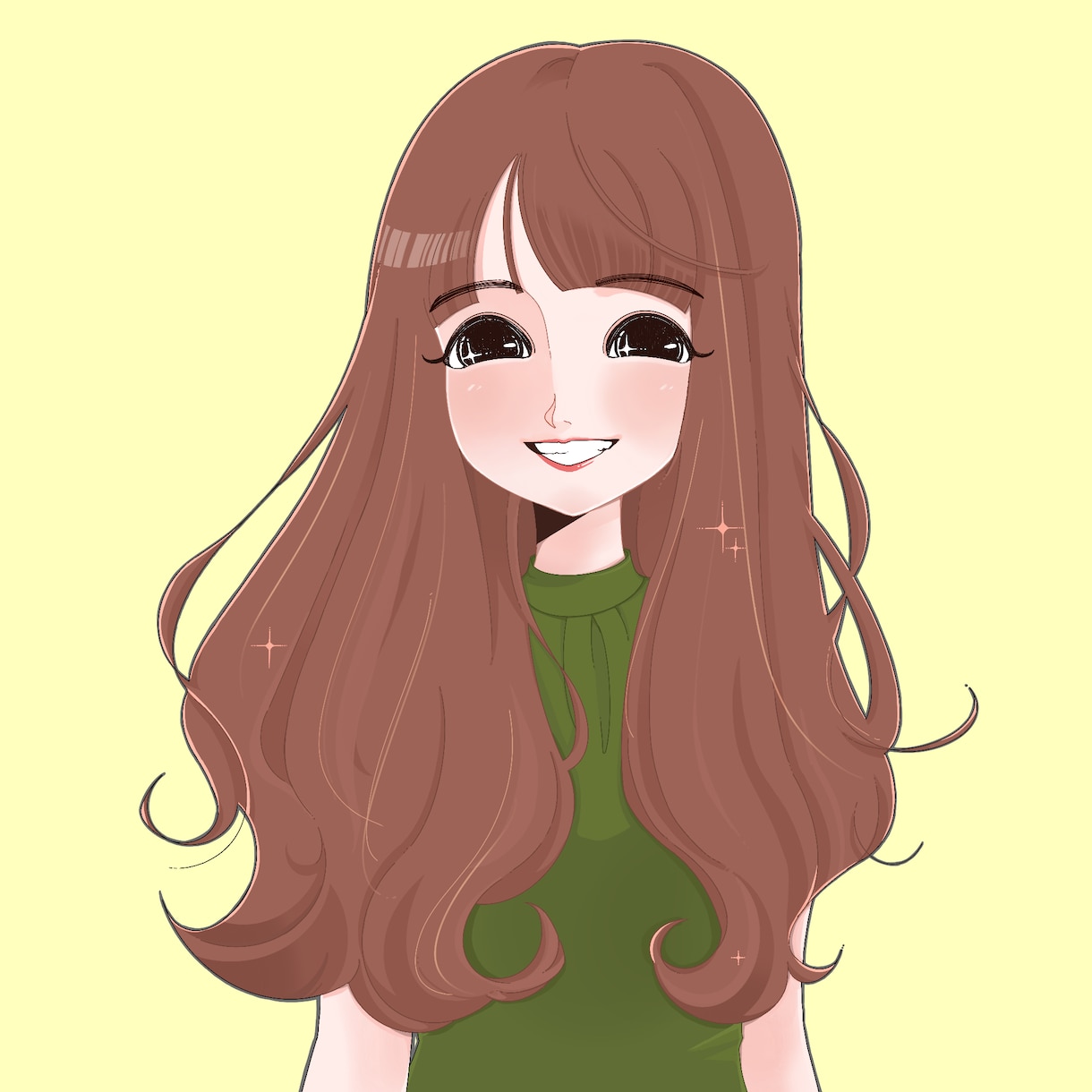 きらめく瞳の似顔絵描きます ＳＮＳアイコンに◎きらめく瞳のおしゃれな似顔絵 イメージ1
