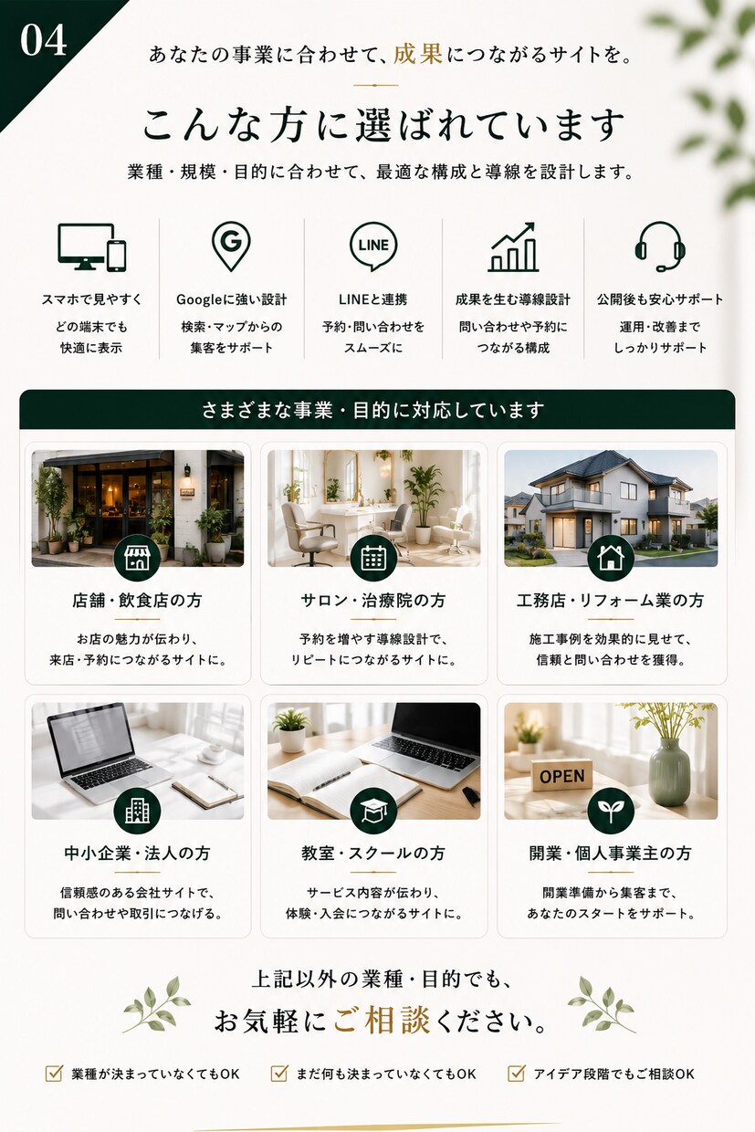 集客につながるWordPressサイトを制作します 初心者も安心｜集客まで一緒にサポート イメージ4