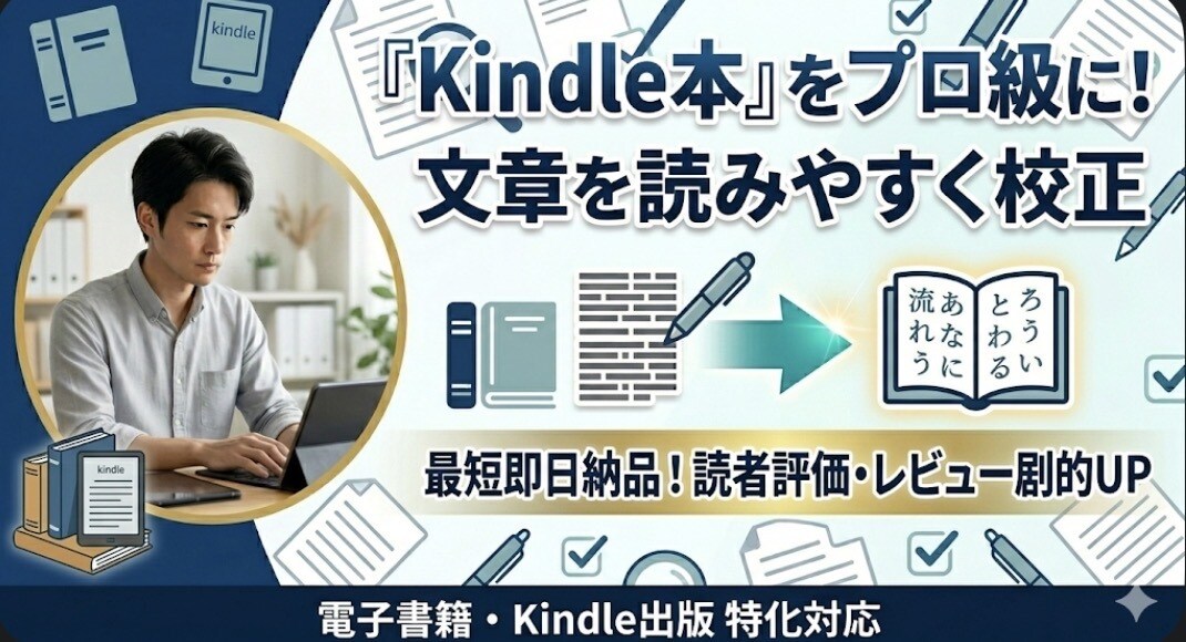 Kindle本をプロ級に文章を読みやすく校正します AI×人の目であなたの電子書籍を「売れる1冊」へ磨き上げます イメージ1