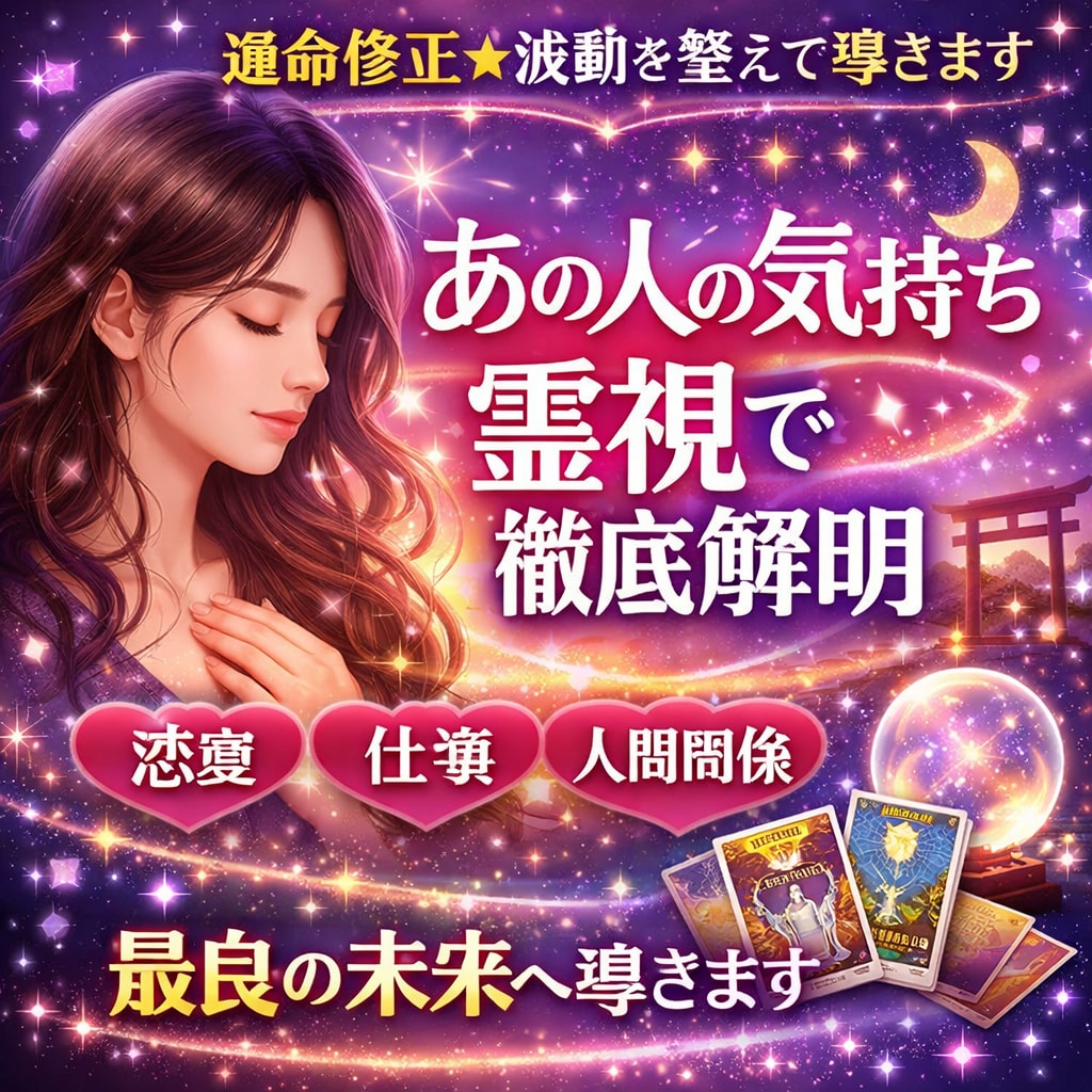 運命修正✴波動を整えて導きます 恋愛仕事人間関係を霊視で最善へ イメージ1