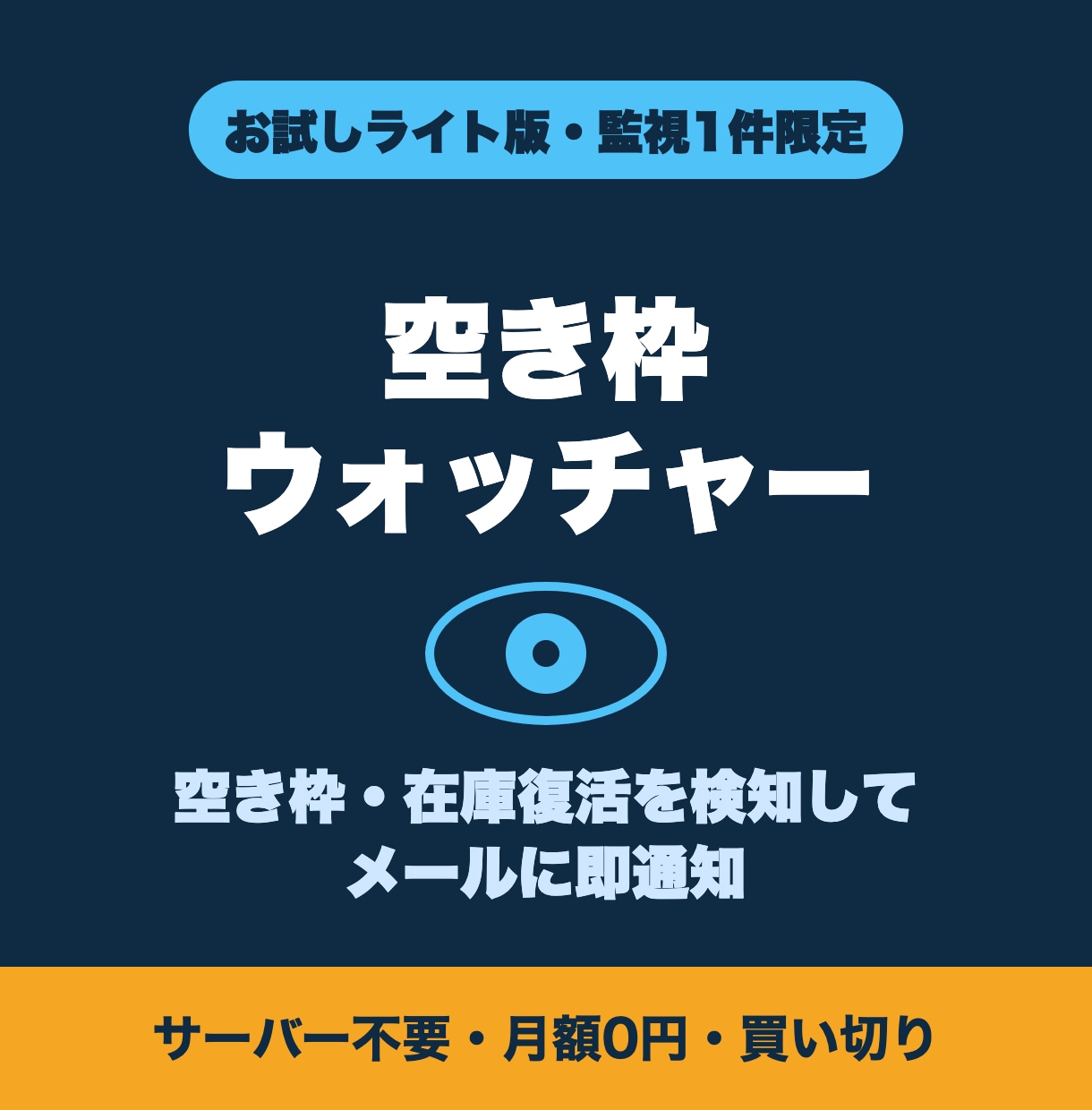 1件限定ライト版・空き枠を自動監視します まず1件から試せるお試し版。正規版と同じ検知エンジン搭載 イメージ1