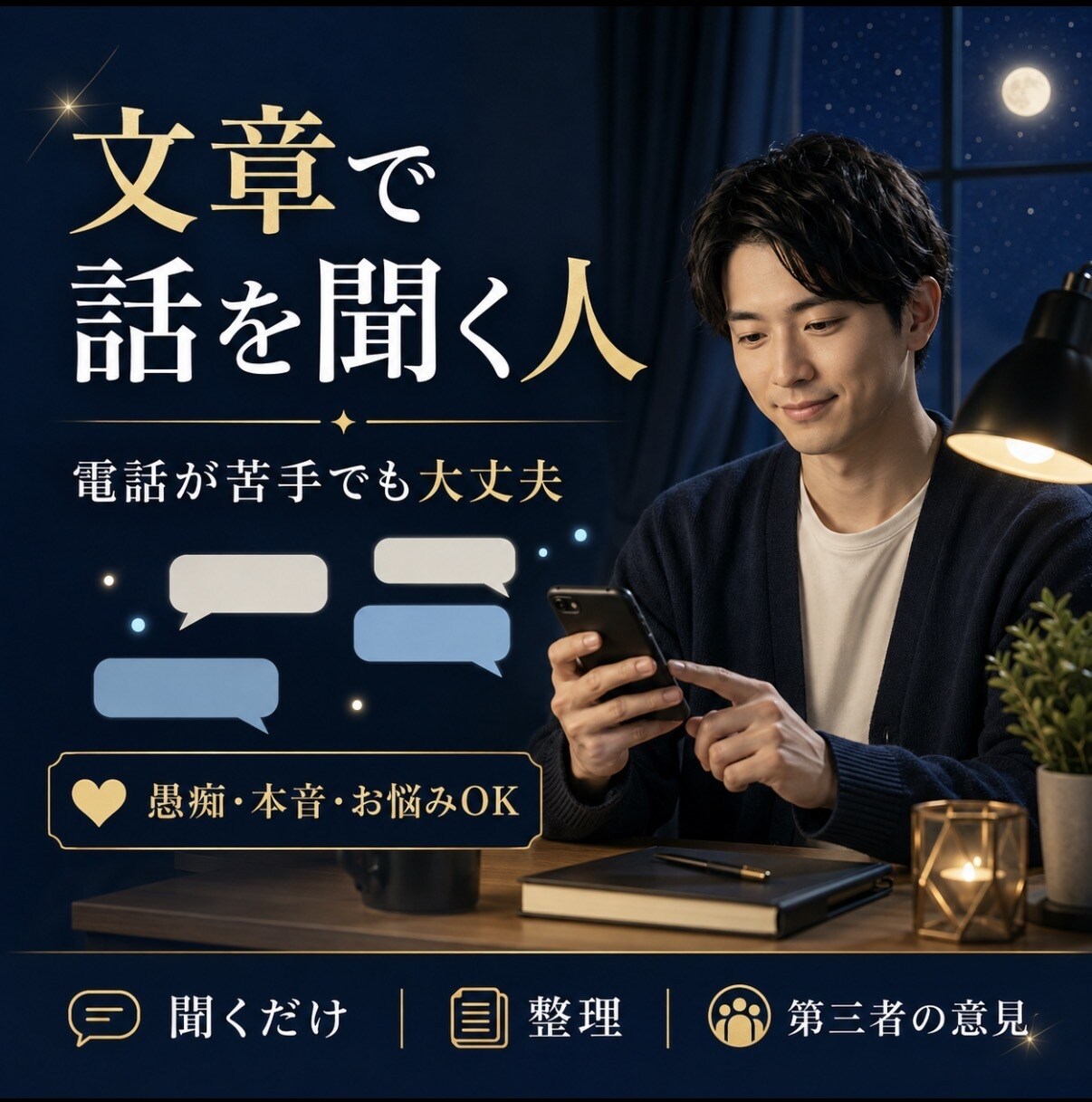 文書であなたの本音愚痴を受け止めます 電話が苦手でも大丈夫。文書で気持ちの整理、お話伺います イメージ1