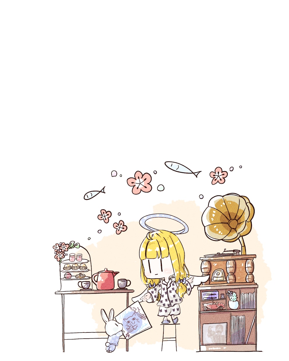 絵本のような、ゆるふわおしゃれイラストを描きます おしゃれでゆるい、気持ちが和らぐ一枚をプロがお描きします！ イメージ2