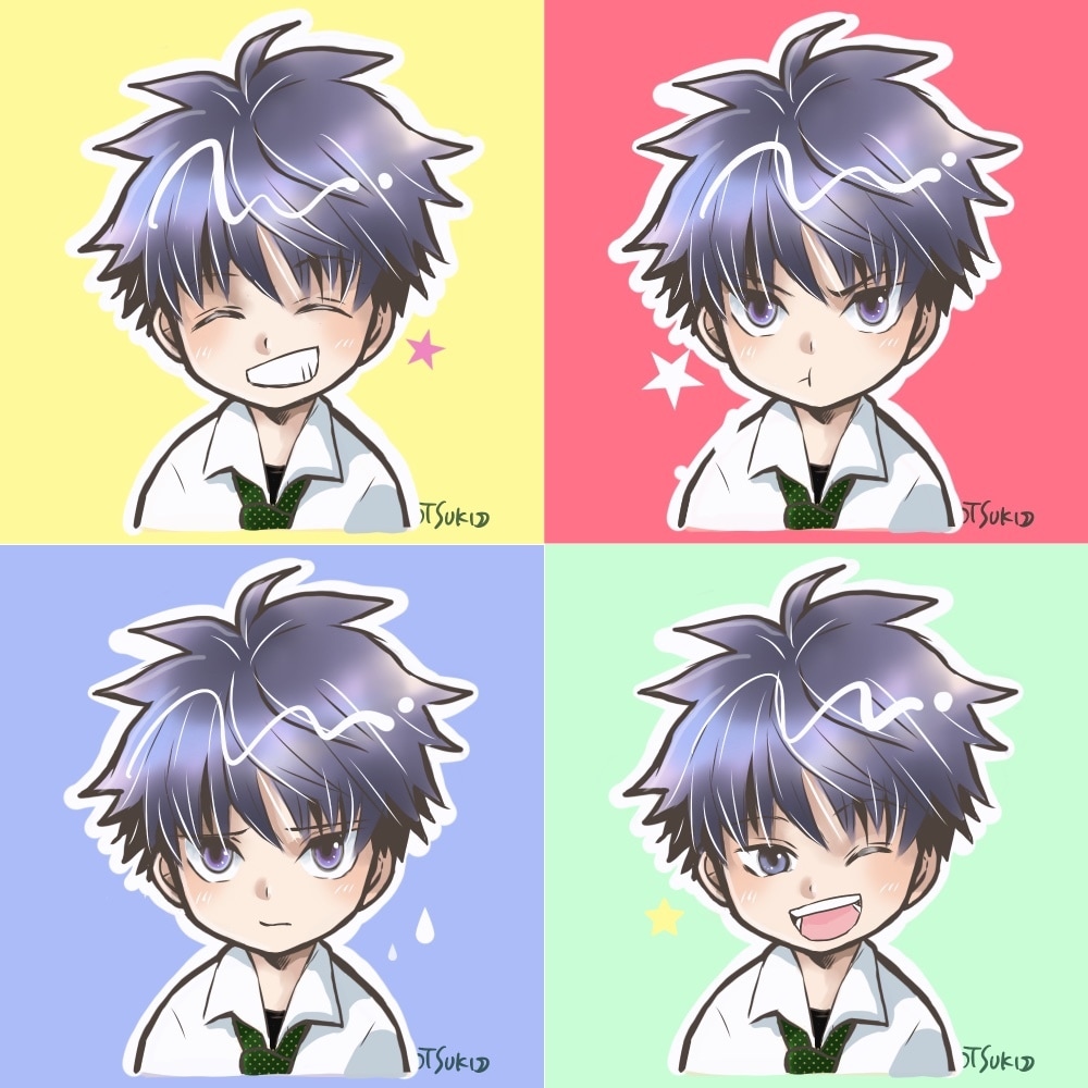 喜怒哀楽表情をお描きします 一つのキャラクタで喜怒哀楽の4表情を表現します。 イメージ1