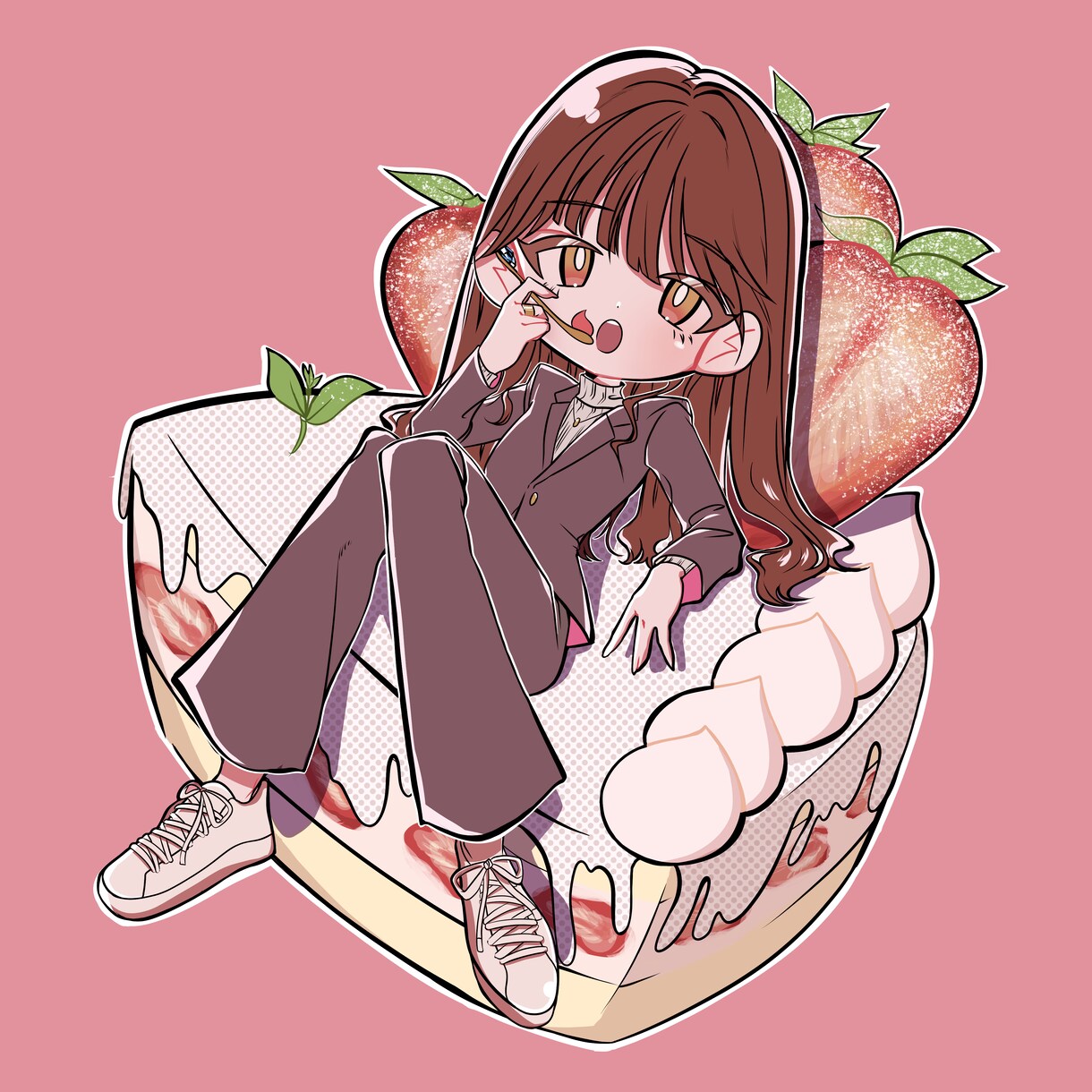 デフォルメテイストでイラスト制作いたします 今風エモめの絵柄で、SNSアイコンから背景まで描きます！ イメージ6